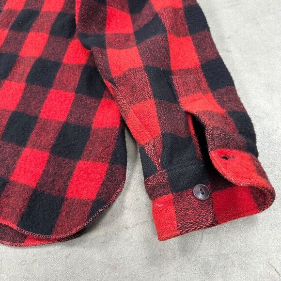 VTG 30s-40s Woolrich Mens Size 53 Red Buffalo Plaid Shirt Jacket Hunting Shacket - Picture 7 of 14